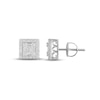 Thumbnail Image 1 of Previously Owned Men's Diamond Stud Earrings 1/2 ct tw Round & Baguette-cut 10K White Gold