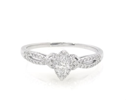Previously Owned Diamond Engagement Ring 1/2 ct tw Marquise & Round-cut 14K White Gold