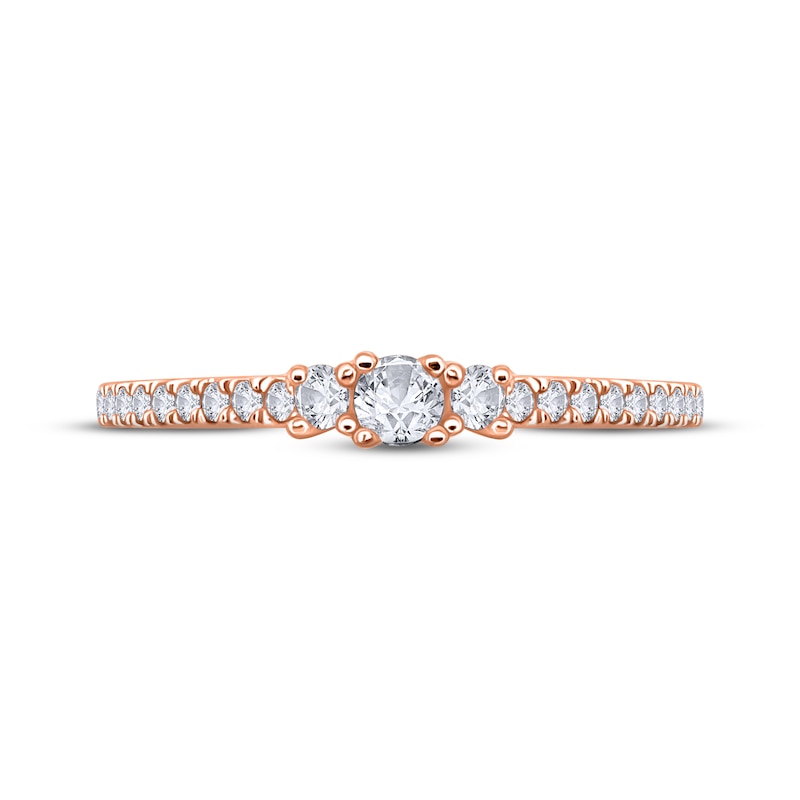 Main Image 3 of Previously Owned Adrianna Papell Diamond Engagement Ring 1/4 ct tw Round-cut 14K Rose Gold