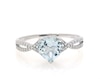 Thumbnail Image 1 of Previously Owned Heart-cut Aquamarine Engagement Ring 1/5 ct tw Diamonds 14K White Gold Size 9