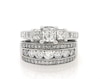 Thumbnail Image 0 of Previously Owned Princess-Cut Diamond Three-Stone Bridal Set 2-3/8 ct tw 14K White Gold Size 7.25