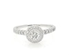 Thumbnail Image 1 of Previously Owned Round-Cut Diamond Halo Engagement Ring 7/8 ct tw 14K White Gold