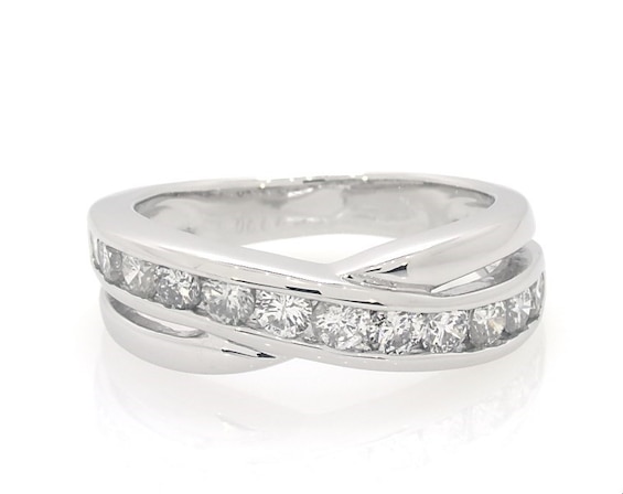 Previously Owned Diamond Crisscross Ring 1 ct tw 10K White Gold