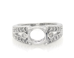 Previously Owned Diamond Engagement Ring Setting 1/3 ct tw 14K White Gold Size 7