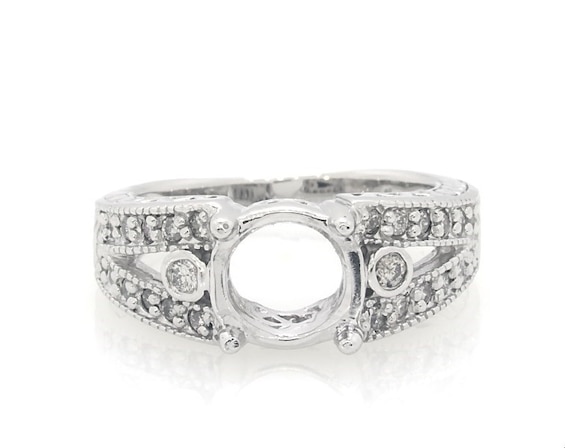 Previously Owned Diamond Engagement Ring Setting 1/3 ct tw 14K White Gold