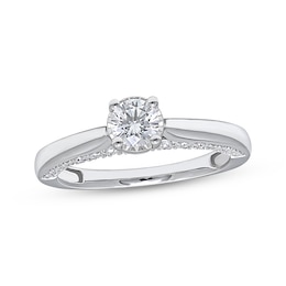 Previously Owned Diamond Solitaire Engagement Ring 3/4 ct tw Round-Cut 10K White Gold (J/I3)
