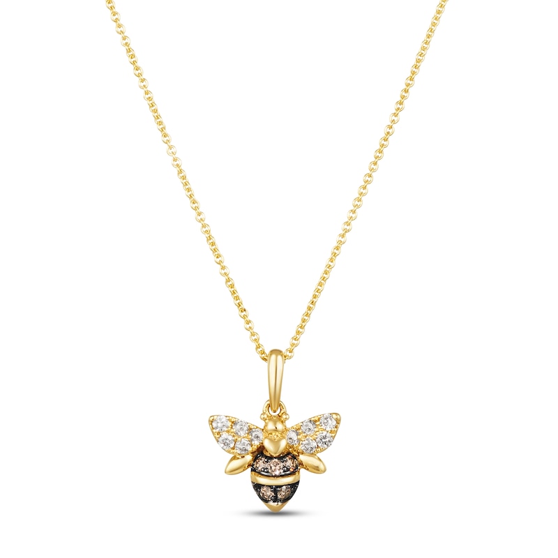 Main Image 1 of Previously Owned Le Vian Diamond Bee Necklace 1/4 ct tw 14K Honey Gold 18&quot;