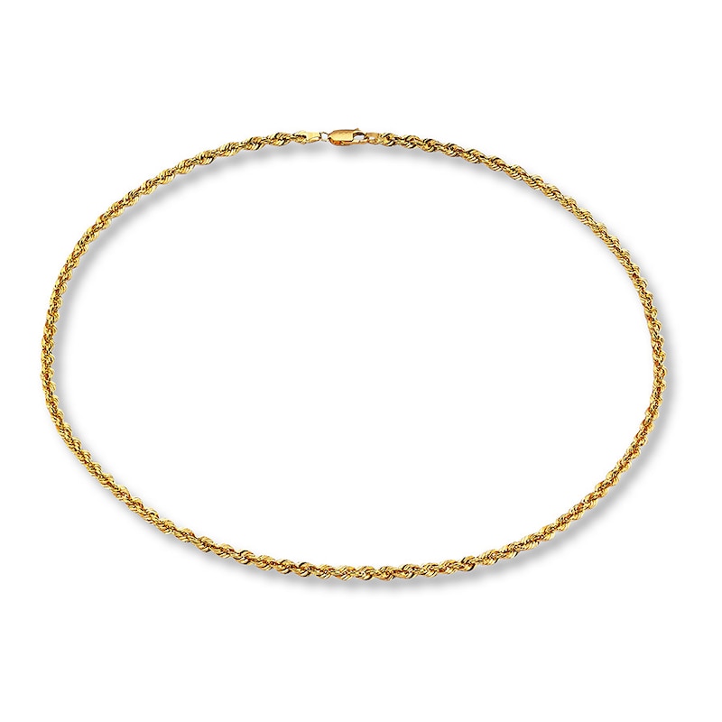 Main Image 2 of Previously Owned Solid Rope Chain Necklace 10K Yellow Gold 20&quot;