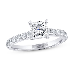 Previously Owned THE LEO Diamond Engagement Ring 1-3/8 ct tw Princess/Round 14K White Gold