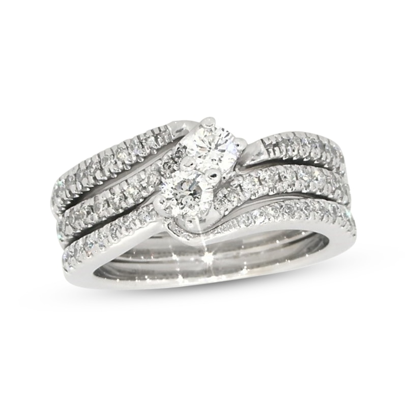 Main Image 1 of Previously Owned Ever Us Round-Cut Diamond Bridal Set 3/4 ct tw 14K White Gold Size 5.75