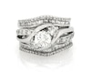 Thumbnail Image 0 of Previously Owned Round-Cut Diamond Three-Stone Bridal Set 1-1/2 ct tw 14K White Gold Size 4.5