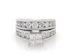 Thumbnail Image 0 of Previously Owned Princess-Cut Quad Diamond Bridal Set 3 ct tw 14K White Gold Size 7.75