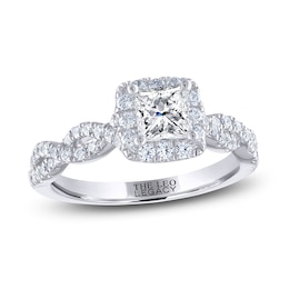 Previously Owned THE LEO Legacy Lab-Grown Diamond Princess-Cut Engagement Ring 1-1/6 ct tw 14K White Gold