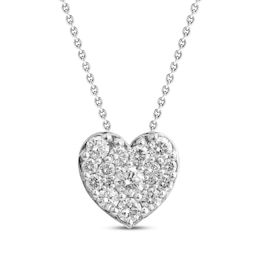 Previously Owned Lab-Grown Diamonds by KAY Heart Necklace 1 ct tw 14K White Gold 18&quot;