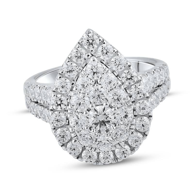 Previously Owned Lab-Created Diamonds by KAY Multi-Diamond Center Engagement Ring 2-1/2 ct tw 14K White Gold