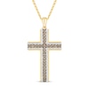 Thumbnail Image 0 of Previously Owned Diamond Cross Necklace 1 ct tw 10K Yellow Gold 22"