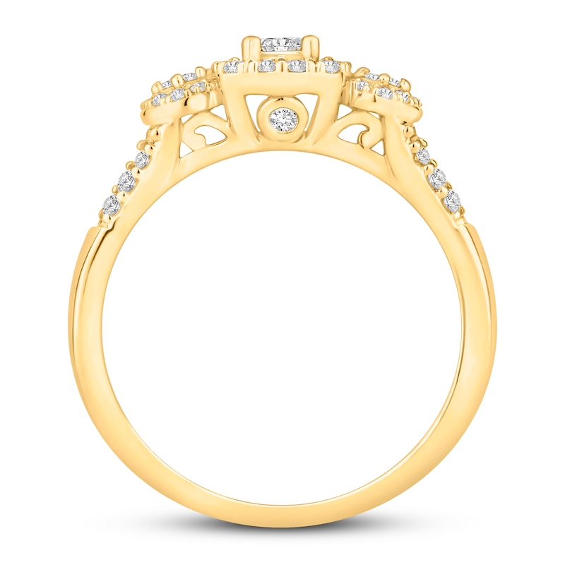 Main Image 2 of Previously Owned Diamond Engagement Ring 3/8 ct tw Princess & Round 10K Yellow Gold