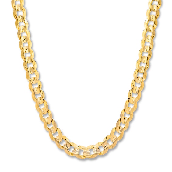 Previously Owned Miami Cuban Curb Necklace Solid 10K Yellow Gold 24"