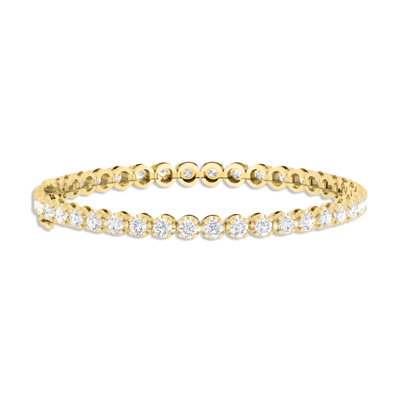 Main Image 1 of Previously Owned Lab-Grown Diamonds by KAY Line Bracelet 5 ct tw 14K Yellow Gold 7&quot;