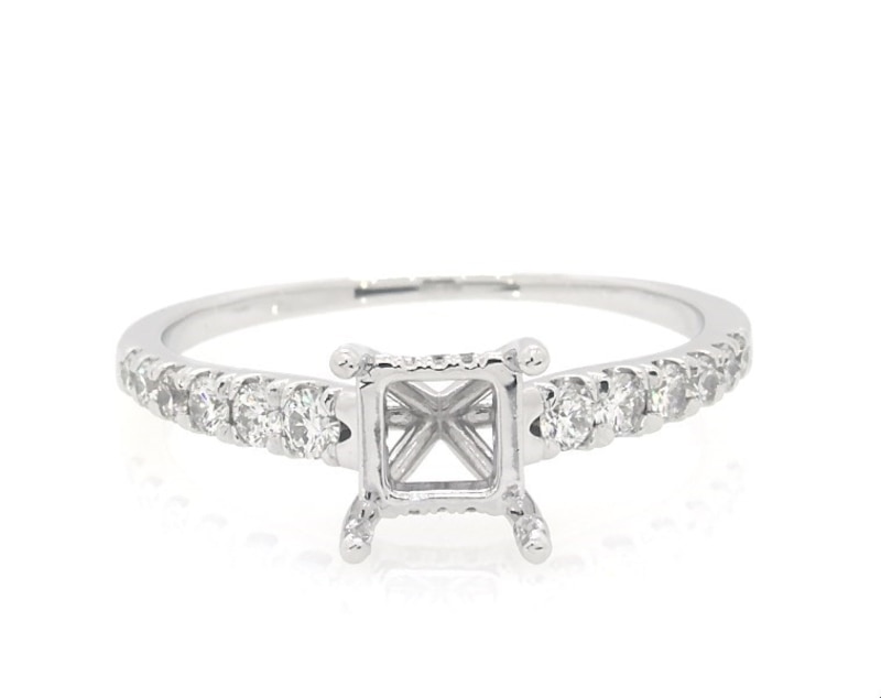 Main Image 1 of Previously Owned Diamond Engagement Ring Setting 1/2 ct tw 14K White Gold