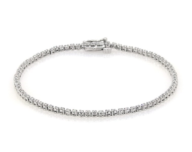 Main Image 1 of Previously Owned Lab-Created Diamonds by KAY Tennis Bracelet 1 ct tw 10K White Gold 7&quot;