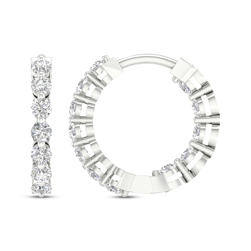 Main Image 1 of Previously Owned Lab-Grown Diamonds by KAY Inside-Out Hoop Earrings 3/4 ct tw 14K White Gold