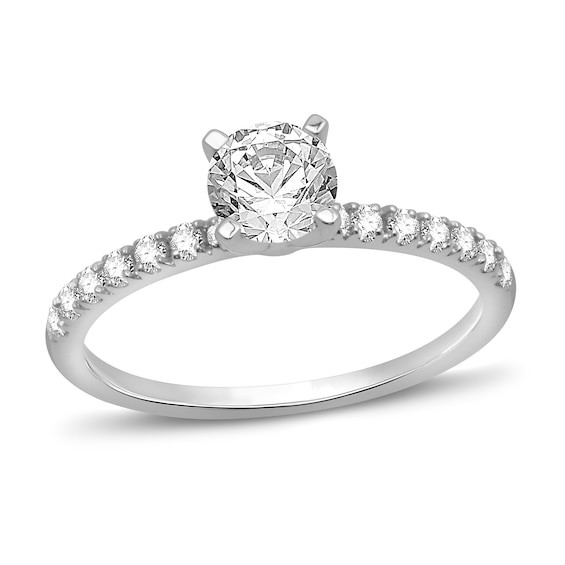 Previously Owned Diamond Engagement Ring 7/8 ct tw Round-Cut 14K White Gold