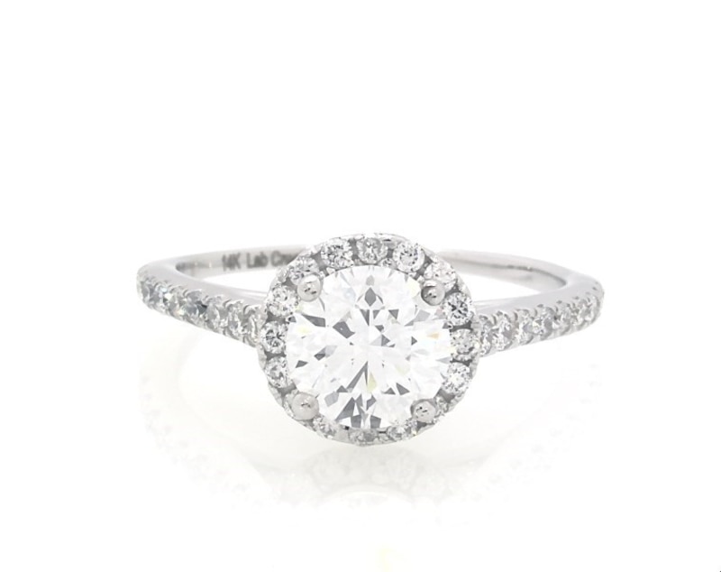 Main Image 1 of Previously Owned Lab-Grown Diamonds by KAY Engagement Ring 1-1/3 ct tw 14K White Gold