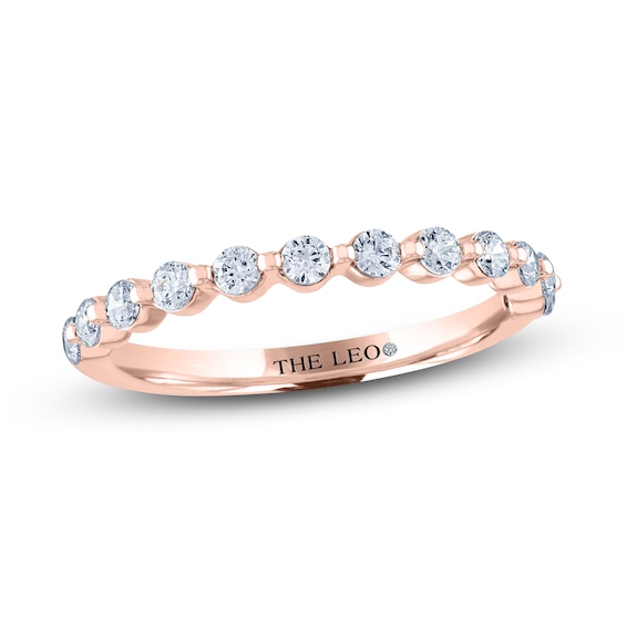 Previously Owned THE LEO Diamond Anniversary Ring 1/2 ct tw Round-cut 14K Rose Gold Size 7