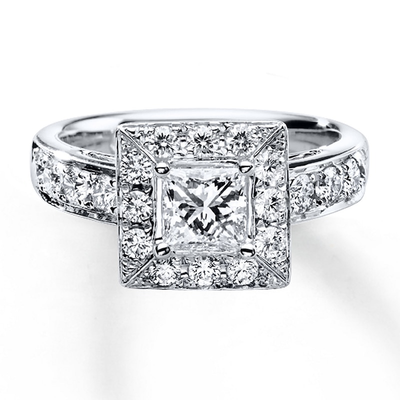 Main Image 1 of Previously Owned THE LEO Engagement Ring 1-1/3 ct tw Diamonds 14K White Gold