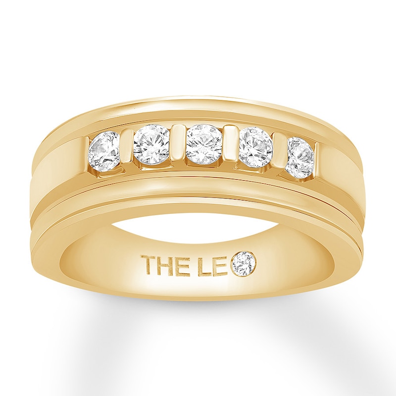 Previously Owned THE LEO Diamond Men's Wedding Band 5/8 ct tw Round 14K Yellow Gold