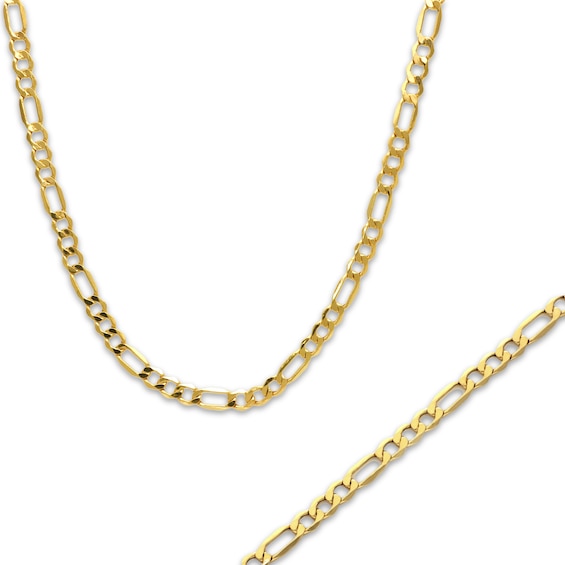 Previously Owned Semi-Solid Figaro Chain Necklace & Bracelet Set 10K Yellow Gold