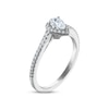 Thumbnail Image 1 of Previously Owned Diamond Halo Engagement Ring 1/2 ct tw Pear & Round-cut 14K White Gold