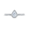 Thumbnail Image 2 of Previously Owned Diamond Halo Engagement Ring 1/2 ct tw Pear & Round-cut 14K White Gold