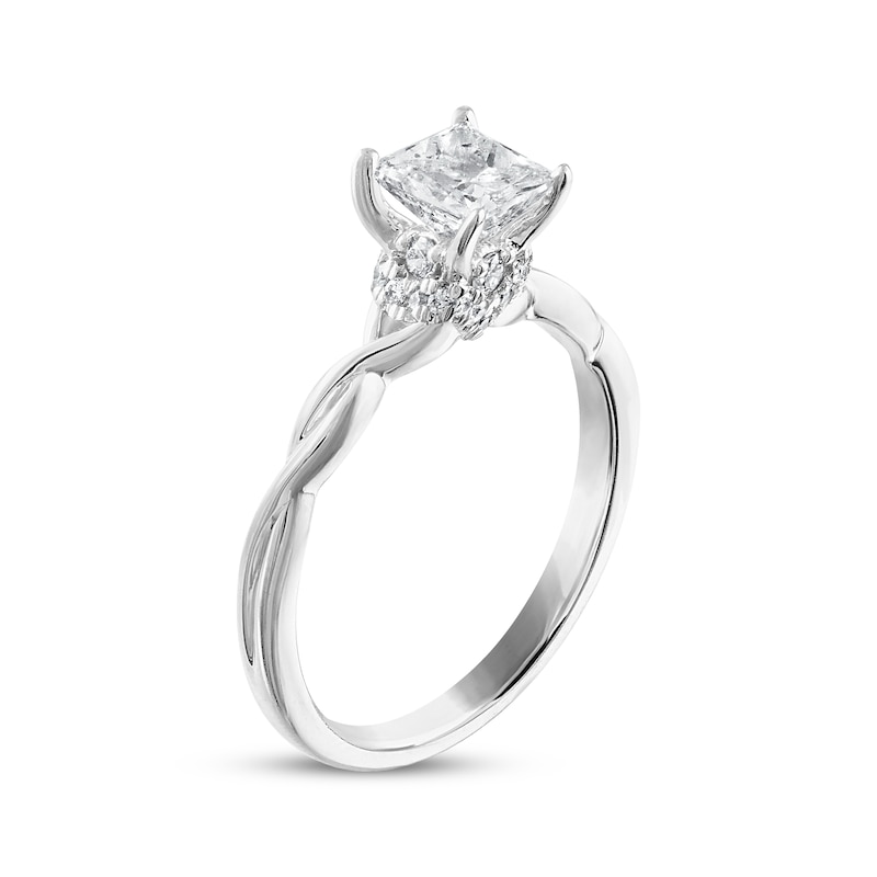 Main Image 2 of Previously Owned Diamond Solitaire Engagement Ring 3/4 ct tw Princess/Round 14K White Gold (I/I2)