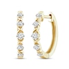 Thumbnail Image 1 of Previously Owned XO from KAY Diamond Hoop Earrings 1/4 ct tw Round-cut 10K Yellow Gold