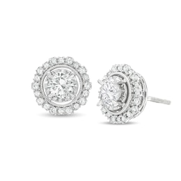 Previously Owned Diamond Stud Earrings 1 ct tw Round-cut 10K White Gold (J/I3)