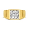 Thumbnail Image 2 of Previously Owned Men's Multi-Diamond Center Textured Wedding Band 3/4 ct tw Round-cut 10K Yellow Gold