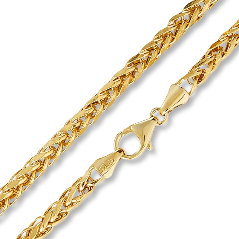 Previously Owned Hollow Wheat Chain Necklace 10K Yellow Gold 22"