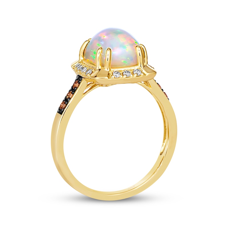 Main Image 3 of Previously Owned Le Vian Cushion-Cut Opal Ring 1/5 ct tw Diamonds 14K Honey Gold