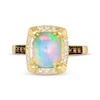 Thumbnail Image 4 of Previously Owned Le Vian Cushion-Cut Opal Ring 1/5 ct tw Diamonds 14K Honey Gold