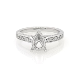 Previously Owned Diamond Engagement Ring Setting 1/2 ct tw Pear-shaped 14K White Gold