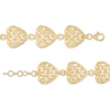 Thumbnail Image 2 of Previously Owned Italian Brilliance Heart Link Bracelet 14K Yellow Gold 7.5"