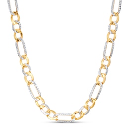 Previously Owned Semi-Solid Figaro Chain Necklace 10K Yellow Gold 22&quot;