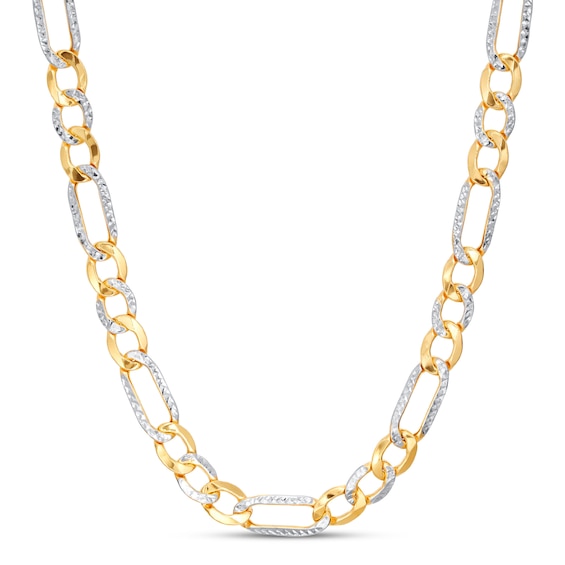 Previously Owned Semi-Solid Figaro Chain Necklace 10K Yellow Gold 22"