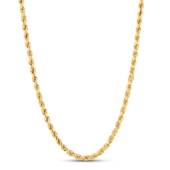 Previously Owned Hollow Rope Chain 3.0mm 14K Yellow Gold 22"