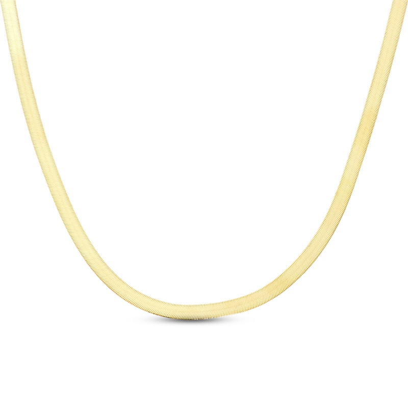 Main Image 1 of Previously Owned Solid Herringbone Necklace 14K Yellow Gold 18&quot;