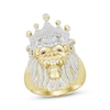 Thumbnail Image 1 of Previously Owned Men's Diamond & Lab-Created Ruby Lion Ring 1/2 ct tw Round-cut 10K Yellow Gold