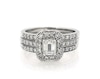 Thumbnail Image 1 of Previously Owned Emerald-Cut Diamond Bridal Set 1-1/5 ct tw 14K & 10K White Gold Size 6