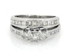 Thumbnail Image 1 of Previously Owned Princess-Cut Three-Stone Diamond Bridal Set 1-5/8 ct tw 14K White Gold Size 6